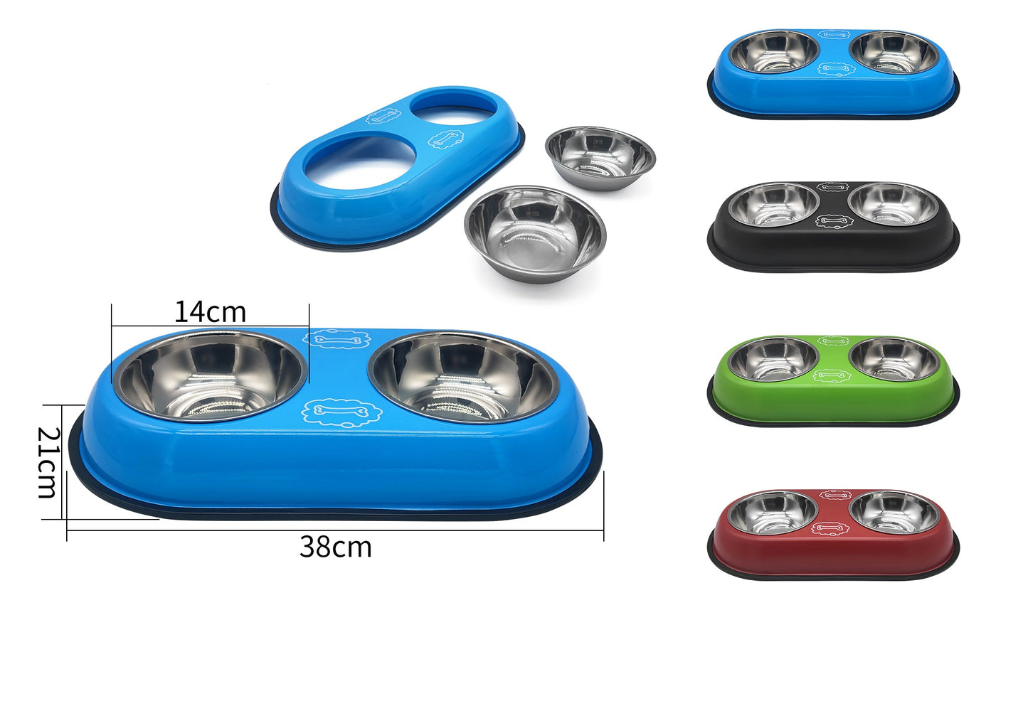 Stainless Steel Double Pet Bowl - Doki Pet UK