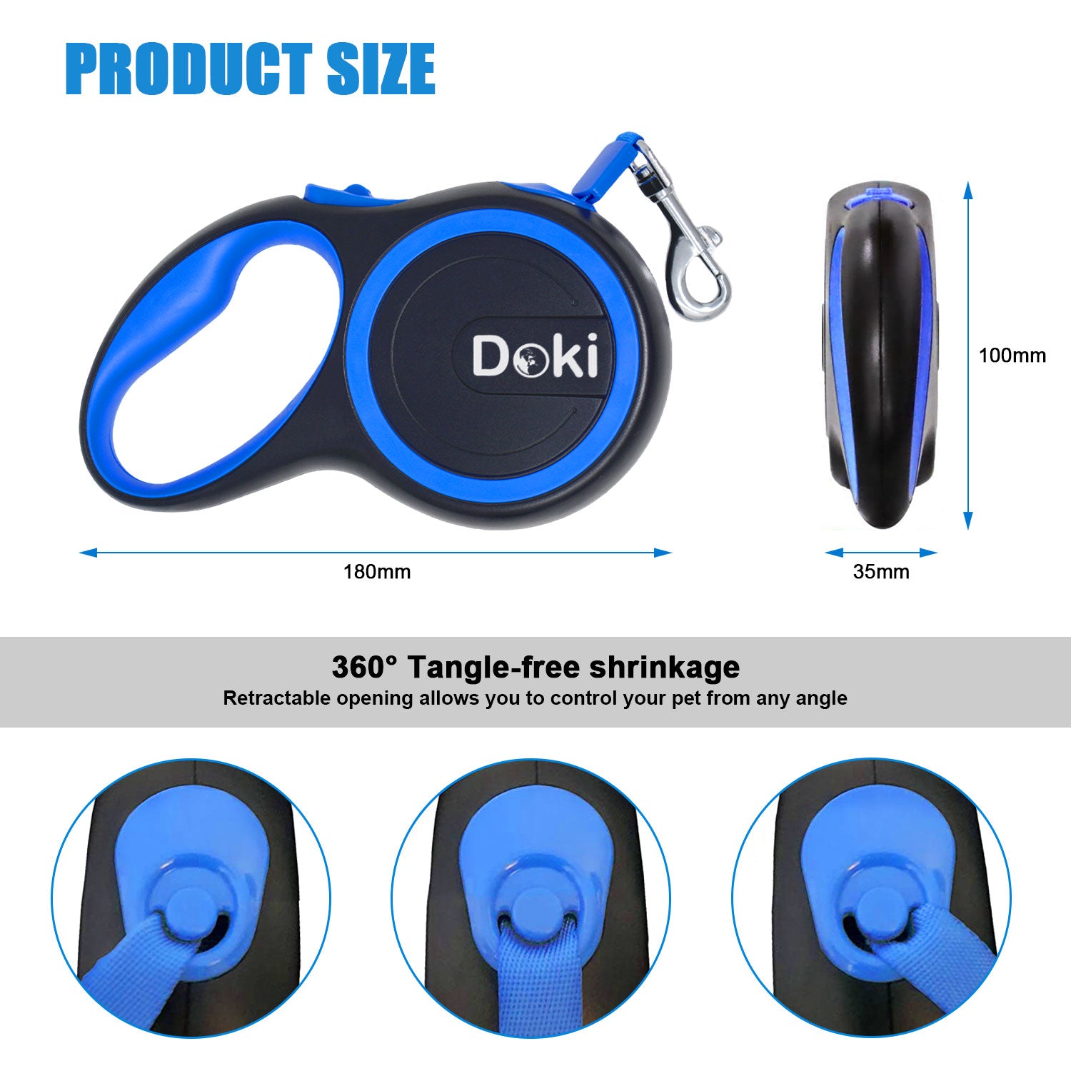 Retractable Dog Leash - Doki Pet UK