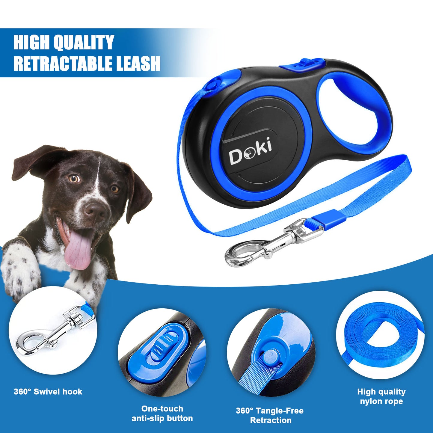 Retractable Dog Leash - Doki Pet UK