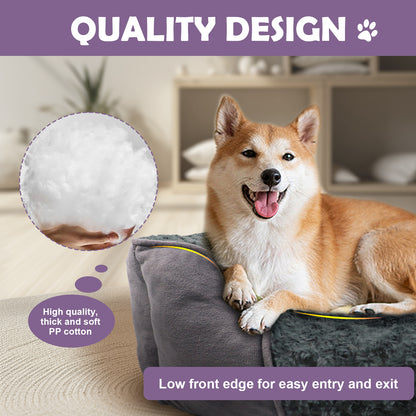 Dog Bed Rose Velvet Machine Washable - Doki Pet UK