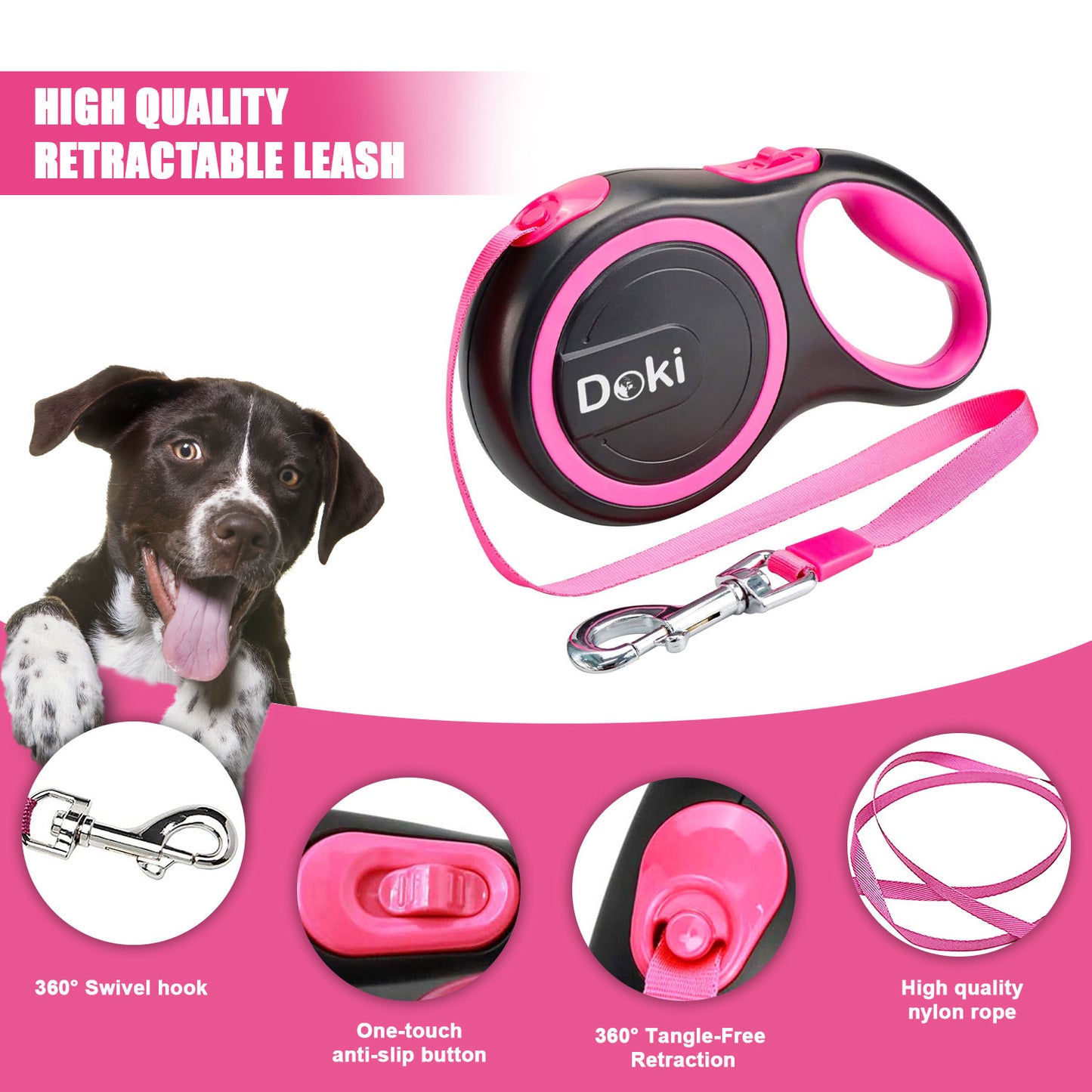 Retractable Dog Leash - Doki Pet UK