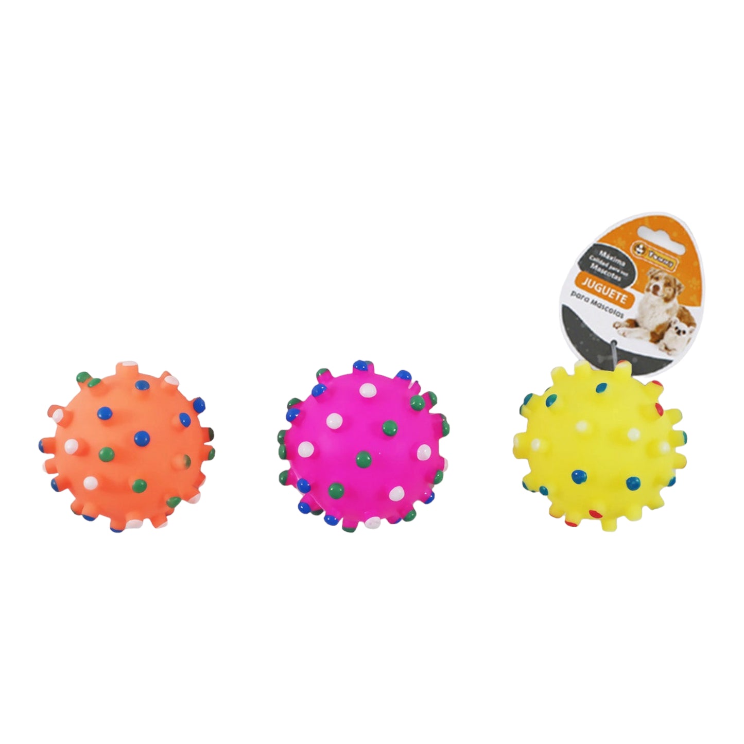 Multicoloured Bite Toy Ball - Doki Pet UK