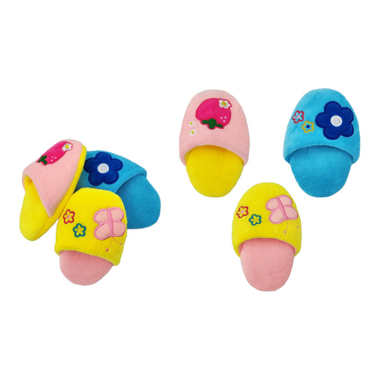 Fabric Slippers Squeaky Dog Toy - Doki Pet UK