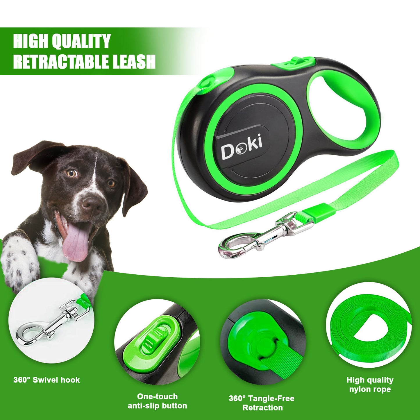 Retractable Dog Leash - Doki Pet UK