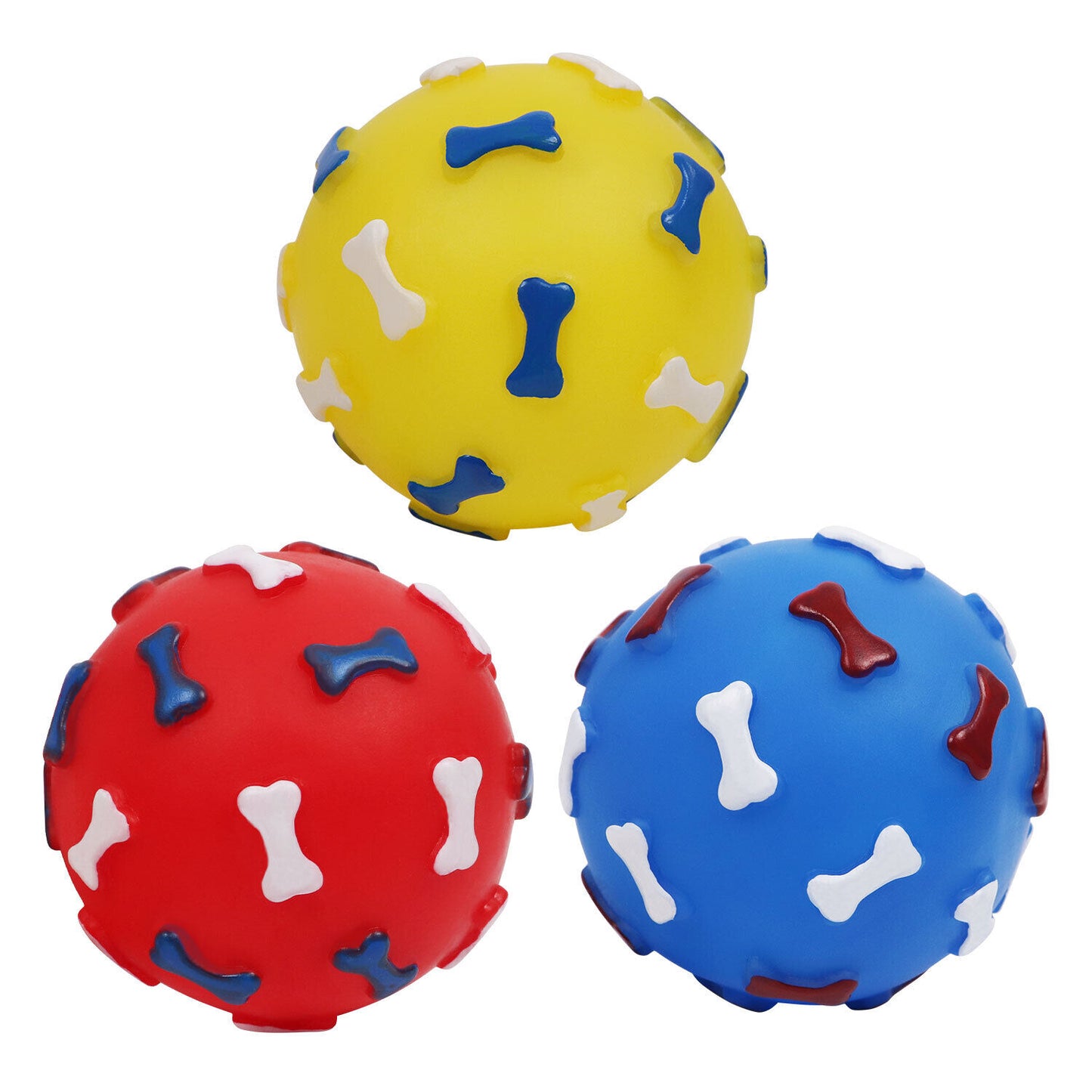 Rubber Bone Pattern Ball - Doki Pet UK